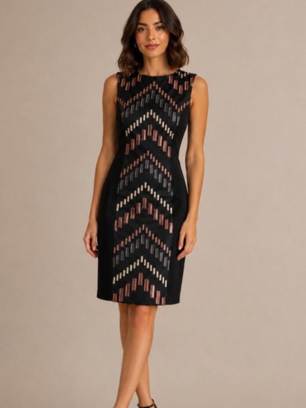 Ted Baker Body Con Geo Pattern Sleeveless Dress